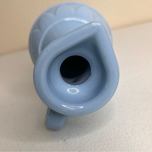 Vintage 1961 Jim Beam Grecian Style Blue Milk Glass Decanter Cork Lid Plato - Picture 6 of 13